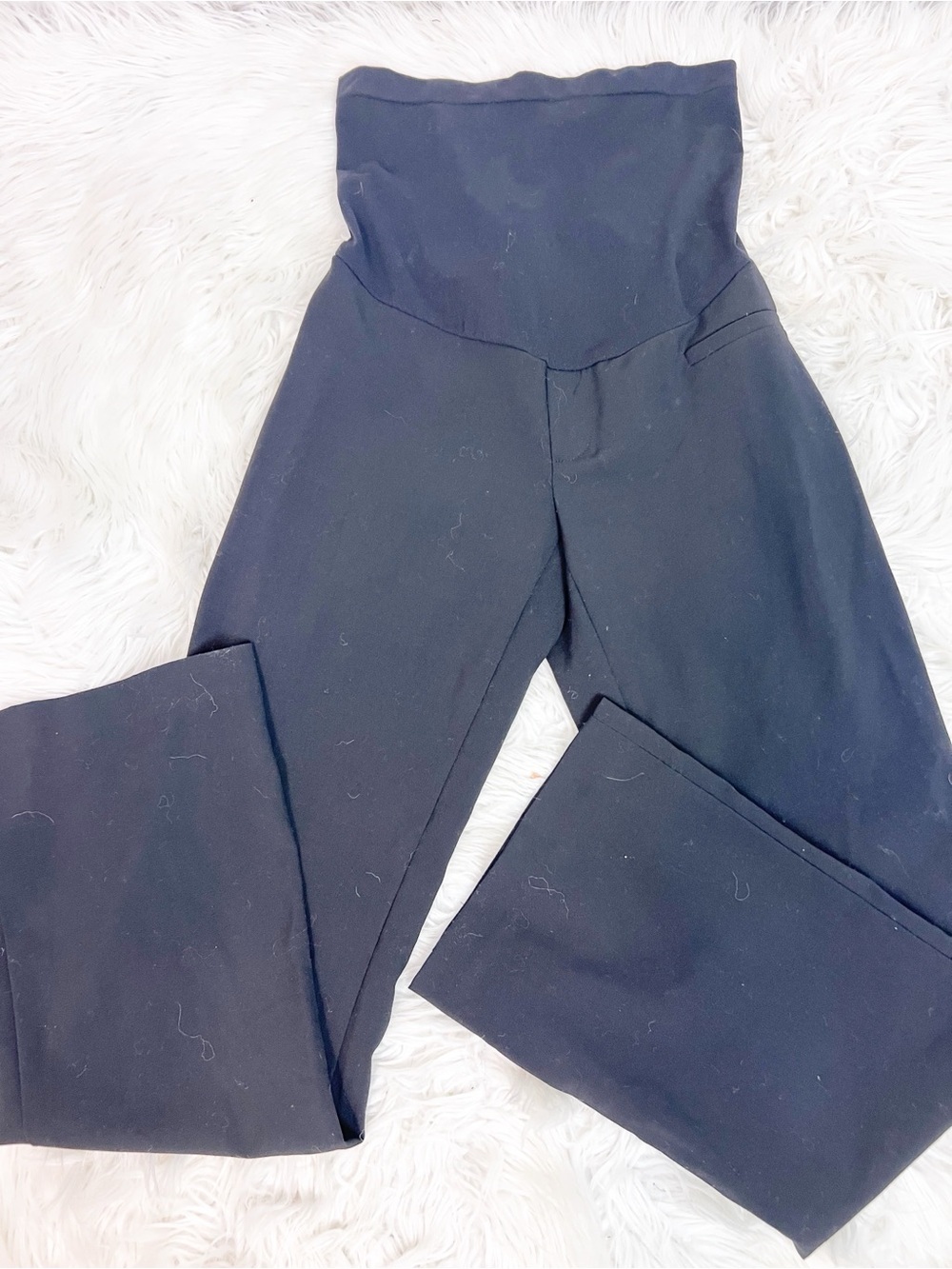 MOTHERHOOD MATERNITY BLACK OVER THE BELLY WIDE LEG PANTS WOMENS PXS